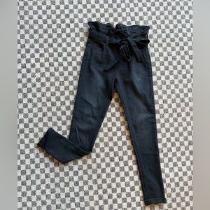 Black label paper bag waist black jeans size 3